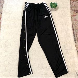Adidas black/white snap side breakaway jogger track high rise pants